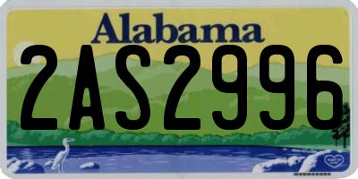 AL license plate 2AS2996