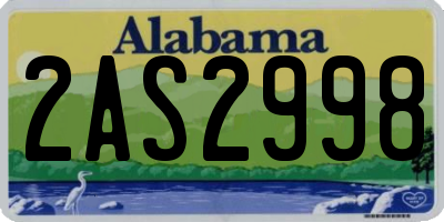 AL license plate 2AS2998