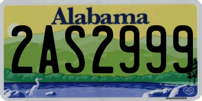 AL license plate 2AS2999