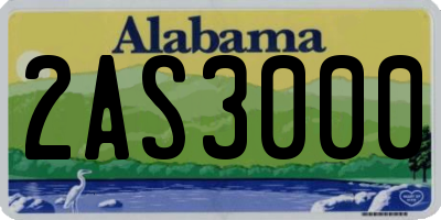 AL license plate 2AS3000