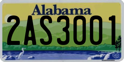 AL license plate 2AS3001