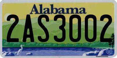 AL license plate 2AS3002