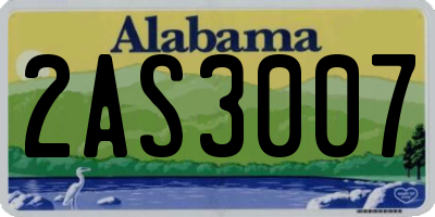 AL license plate 2AS3007