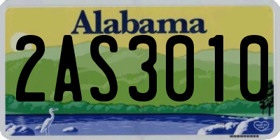 AL license plate 2AS3010
