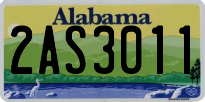 AL license plate 2AS3011
