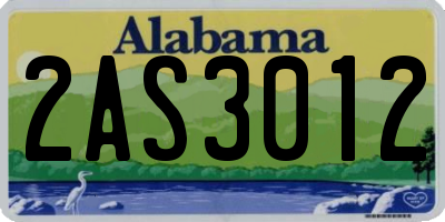 AL license plate 2AS3012