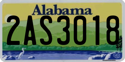 AL license plate 2AS3018