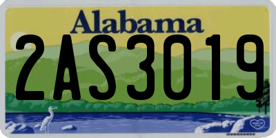 AL license plate 2AS3019