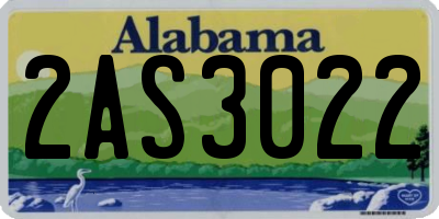 AL license plate 2AS3022