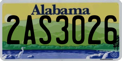 AL license plate 2AS3026