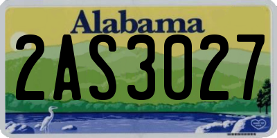 AL license plate 2AS3027