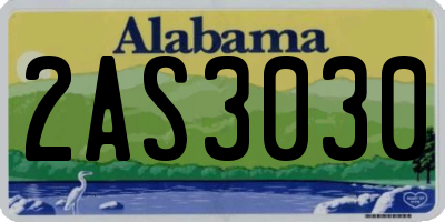 AL license plate 2AS3030