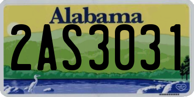 AL license plate 2AS3031