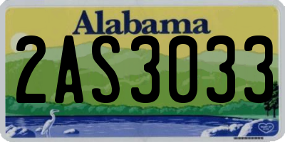 AL license plate 2AS3033