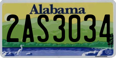 AL license plate 2AS3034