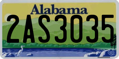 AL license plate 2AS3035