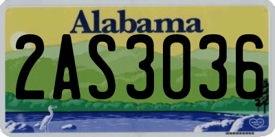 AL license plate 2AS3036