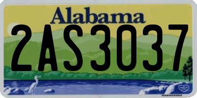 AL license plate 2AS3037