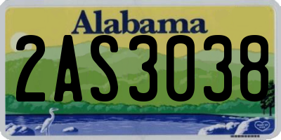 AL license plate 2AS3038
