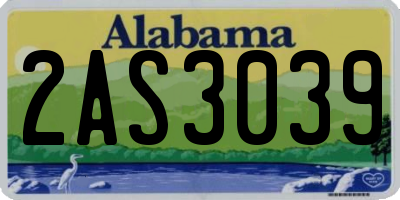 AL license plate 2AS3039