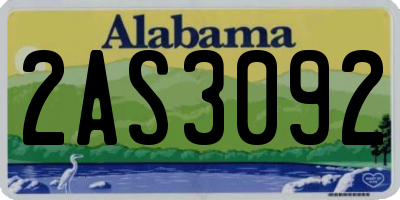 AL license plate 2AS3092