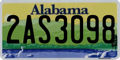 AL license plate 2AS3098