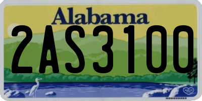 AL license plate 2AS3100