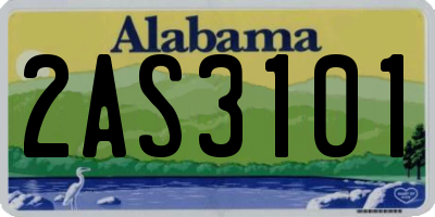 AL license plate 2AS3101