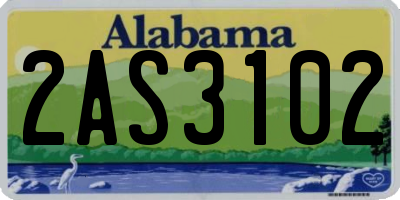 AL license plate 2AS3102