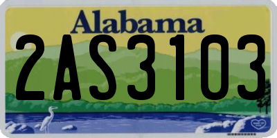 AL license plate 2AS3103