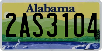 AL license plate 2AS3104