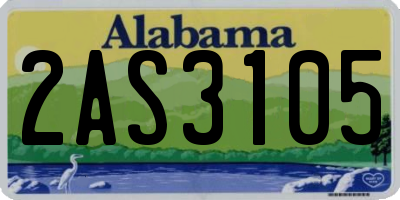 AL license plate 2AS3105