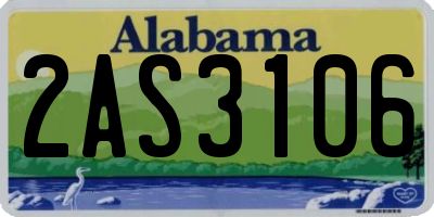 AL license plate 2AS3106