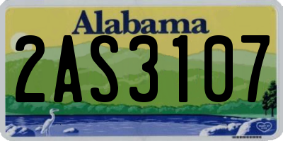 AL license plate 2AS3107