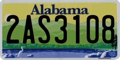 AL license plate 2AS3108