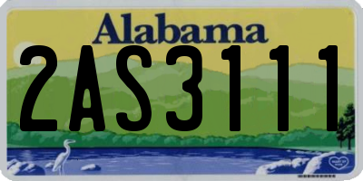 AL license plate 2AS3111