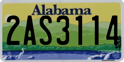 AL license plate 2AS3114
