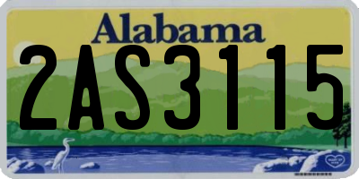 AL license plate 2AS3115