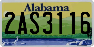 AL license plate 2AS3116