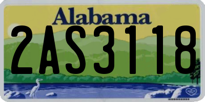 AL license plate 2AS3118