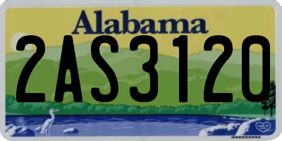 AL license plate 2AS3120