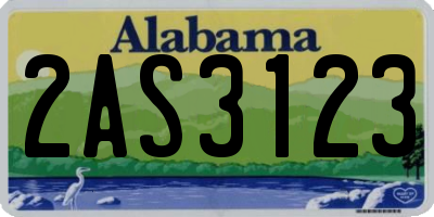 AL license plate 2AS3123