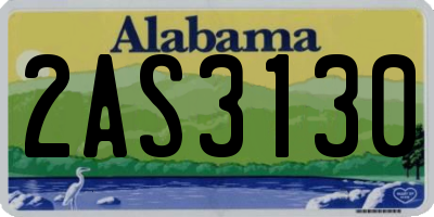 AL license plate 2AS3130
