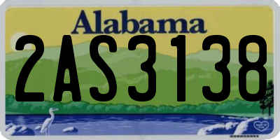 AL license plate 2AS3138