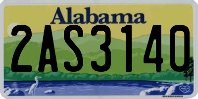 AL license plate 2AS3140