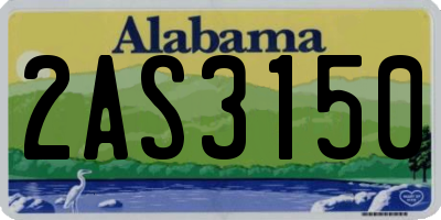 AL license plate 2AS3150