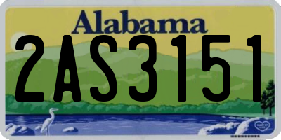 AL license plate 2AS3151