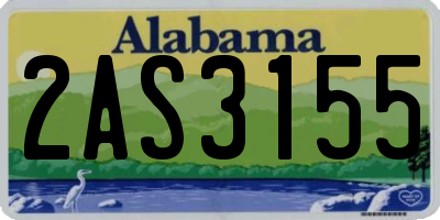 AL license plate 2AS3155