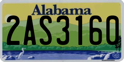 AL license plate 2AS3160