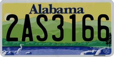 AL license plate 2AS3166